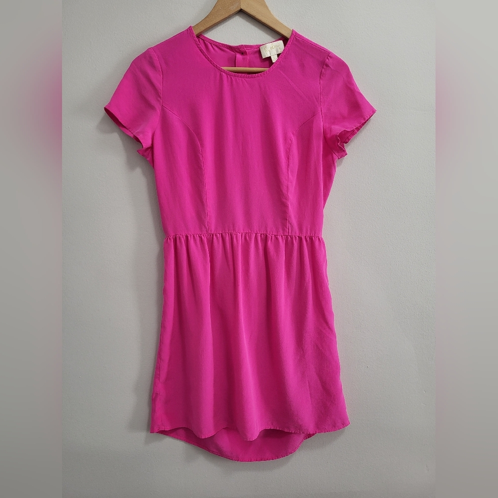Rieley Hot Pink Silk Open Back Mini Cocktail Dress Size Large